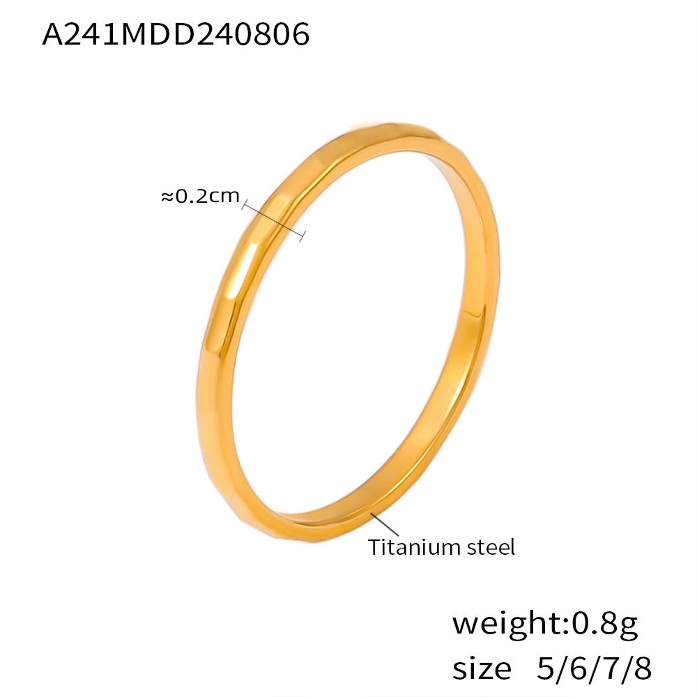 Cold Cool Plain Smooth Surface Ring, Women's Ins Style, Trendy And Internet Famous Temperament, Titanium Steel Plated_ipsvogv.com