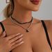 ins Fashion Light Luxury Love Pendant Collarbone Chain Multi-layer Winding Trend Glass Necklace_ipsvogv.com