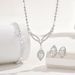 Women’s Jewelry Set Fashion Simple And Versatile Exquisite Claw Set Zircon Necklace Earrings Bracelet Set Bridal Wedding Dress Accessories_ipsvogv.com