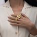 stainless steel flower pearl ring ins high grade titanium steel rings non fading jewelry_ipsvogv.com