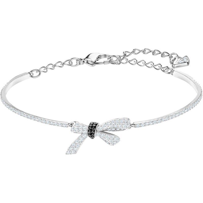 Silver Black And White Full Diamond Bow Bracelet Female Element Crystal Bracelet Female Agency_ipsvogv.com