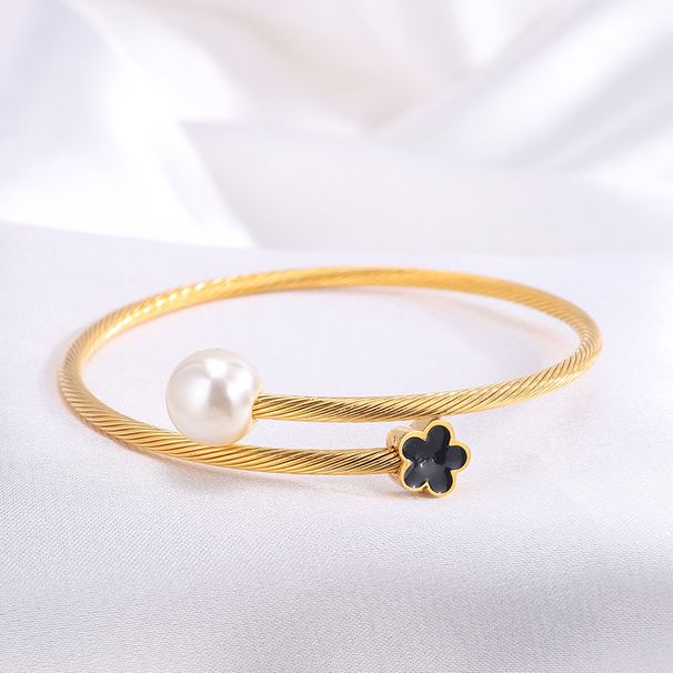 Unisex Versatile retro simple new stainless steel flower bracelet hot selling popular ins women's bracelet_ipsvogv.com