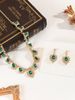 1 Bridal Necklace Earrings Water Drop-shaped Rhie Korean Style Sparkg Jewelry Set For Red/Green Dress_ipsvogv.com