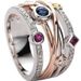 Cao Shi's Best-selling Hip-hop Style Accessories, Fashionable Geometric Lines With Multi-color Zircon Rings, Trendy_ipsvogv.com