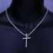 jewelry new diamond cross necklace fashion teaching faith rhinestone pendant neck chain simple personality_ipsvogv.com
