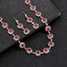 2024 Fashion Flower Inlaid Diamond Bride Wedding Jewelry Necklace Earrings Round Simple Set_ipsvogv.com