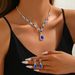 2025 New Jewelry Set High-end Crystal Women's Water Drop Necklace Earrings Bracelet_ipsvogv.com