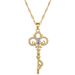 【 Titanium Steel 】 Ancient Style Key, Light Luxury Temperament, Gorgeous Full Diamond Lucky Necklace, Women's Versatile_ipsvogv.com