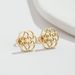 New Korean retro flower earrings ins French stainless steel new rotating geometric round earrings 316 ear pins_ipsvogv.com