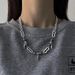 Colorless hip-hop dark rivet splicing steel bead Cuban chain Punk Gothic niche couple versatile necklace_ipsvogv.com