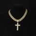 Popular Personality Cross Pendant With Alloy Dia Cuban Chain Religious Belief Hip Hop Necklace_ipsvogv.com