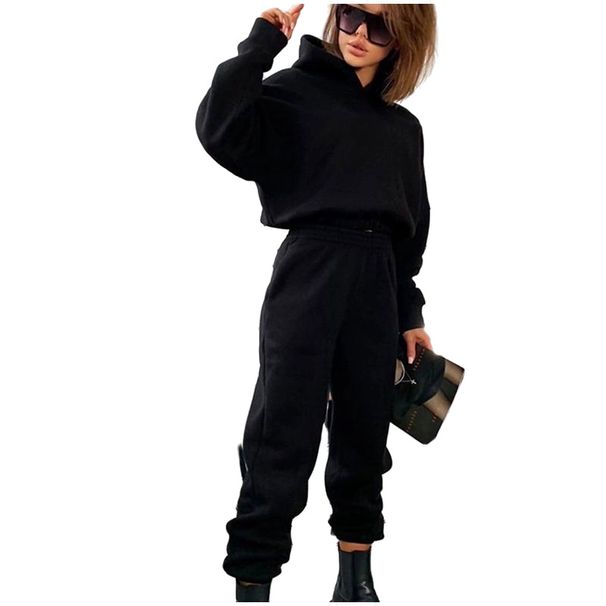 Women's Clothing autumn and winter new hooded sweatshirt casual sports suit_ipsvogv.com