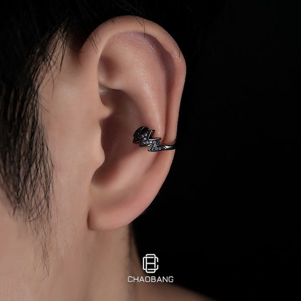 Lightning Zircon Clip Men Design, Simple Ear Piercing Accessories, Personalized Earrings For Women With Light Luxury And_ipsvogv.com