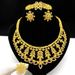 Gold-plated wedding jewelry set Women's necklace Ring Earrings bracelet_ipsvogv.com