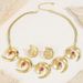 Fashion Ocean Style Exaggerated Metal Oversized Spiral Pattern Earrings Women's Necklace Earring Jewelry Set_ipsvogv.com