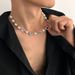 Personalized Hip Hop Color Diamond Love Pearl Splicing Necklace For Men's High End Sense Clavicle Chain Accessories_ipsvogv.com