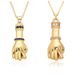 Fashionable New Necklace Copper Plated Real Gold Fist Micro Inlaid Pendant Necklace Female INS Niche Hip Hop Jewelry_ipsvogv.com