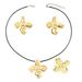 Minimalist hip-hop style flower earrings and ring set, personalized gold plated long necklace, women's jewelry_ipsvogv.com