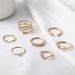 Combination Fashionable And Minimalist Thread With Diamond Five Pointed Star Multi Layered Opening 7-piece Set Ring_ipsvogv.com