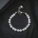 Volcanic Natural Stone White Pine Elastic Cord Stainless Steel Hip-Hop Beaded Simple Men's Round Bead Bracelet_ipsvogv.com