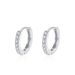 S925 Sterling Silver With Diamond Single Row Diamond Earrings Circle Simple Light Luxury Earrings_ipsvogv.com