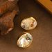 Fashionable Simple Inlaid Seashells, Abalone Shells, Geometric Oval Earri, Feminine And Versatile Silver Needle_ipsvogv.com