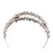 Elegant Bridal Hair Accessory With Double Row Pearls & Crystals - Handcrafted Floral Headband For Wedding, Prom & Special Occasions_ipsvogv.com