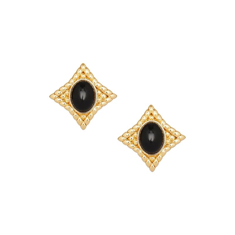 Women's Jewelry Diamond Black Agate Earrings Light Luxury High End Design Fashion Personality Earrings_ipsvogv.com