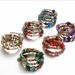 Bohemian Style Turquoise Shell Crystal Accessories Mixed With Multi-layer Beaded Temperament Elastic Bracelet_ipsvogv.com
