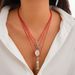Holiday Starfish, Seashells, Small Fish Necklace, Ocean Wind Sequins, Rice Beads, Bead Necklaces, Accessories_ipsvogv.com