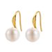 Sterling Silver Plated K Gold Simple Pearl Ear Buckle Earrings Female Niche Design Sense Earrings High Quality Elegant_ipsvogv.com