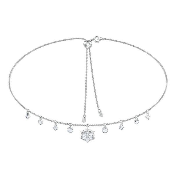 Romantic Snowflake Tassel Choker Necklace Female Element Crystal Clavicle Necklace Female_ipsvogv.com