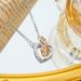 fashion personality interlocking two-color love diamond necklace stainless steel jewelry summer does not fade_ipsvogv.com