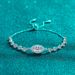 New Deyi Pure Silver Plated PT950 With Precious Blue Horse Eye Mosang Stone Bracelet Stretch Adjustment Simple And_ipsvogv.com