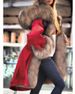 Women's imitation crystal fox fur big collar long fur collar hooded coat_ipsvogv.com