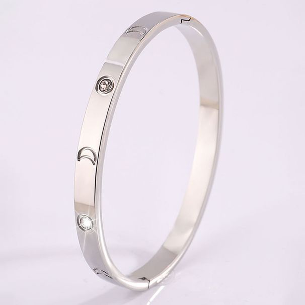 Unisex Titanium steel bracelet embossed moon diamond bracelet for girls high end fashion leisure exquisite non fading bracelet_ipsvogv.com