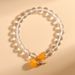 Naural Pure Body Whie Crysal Yellow Jade Marrow Gourd Pendan Bracele, Niche New Chinese Syle Fresh Women's_ipsvogv.com