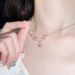 Ribbon Necklace Jewelry For Women, Light Luxury, Elegant Zircon, Internet Celebrity Style, Heart Pendant, Stainless_ipsvogv.com