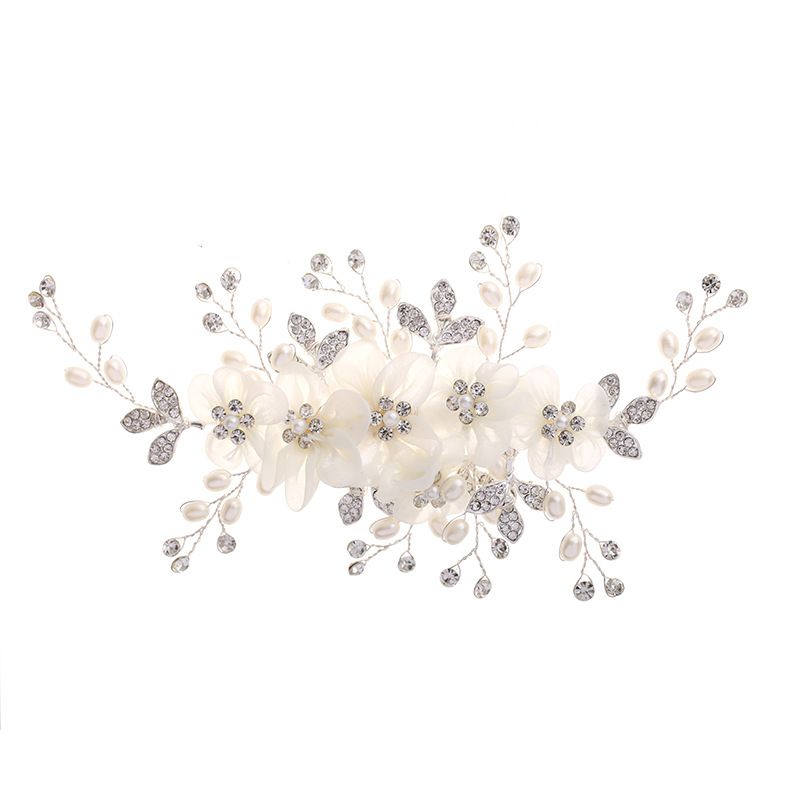 Elegant Floral Pearl Hair Comb For Women - Vintage Bridal Hair Accessory With Handcrafted Details, Perfect For Weddings And Special Occasions_ipsvogv.com