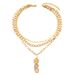 Commuter Style Diamond Studded Ladies Multi Layer Necklace Personalized Love Flower Design Long Clavicle Chain Necklace_ipsvogv.com