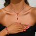 Women’s Jewelry Set FashionFashionable And Simple Popular Jewelry Set With Diamonds Double Row Long Necklace Earrings And Bracelet For Wedding_ipsvogv.com