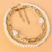 Retro Alloy Cross Chain Necklace Cross Border Sweet Style Special Shaped Pearl Necklace For Women_ipsvogv.com