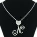 Hip Hop Flower Grass Body 26 English Letter Pendant Necklace Heart Button Full Diamond Cuban Chain Accessories_ipsvogv.com