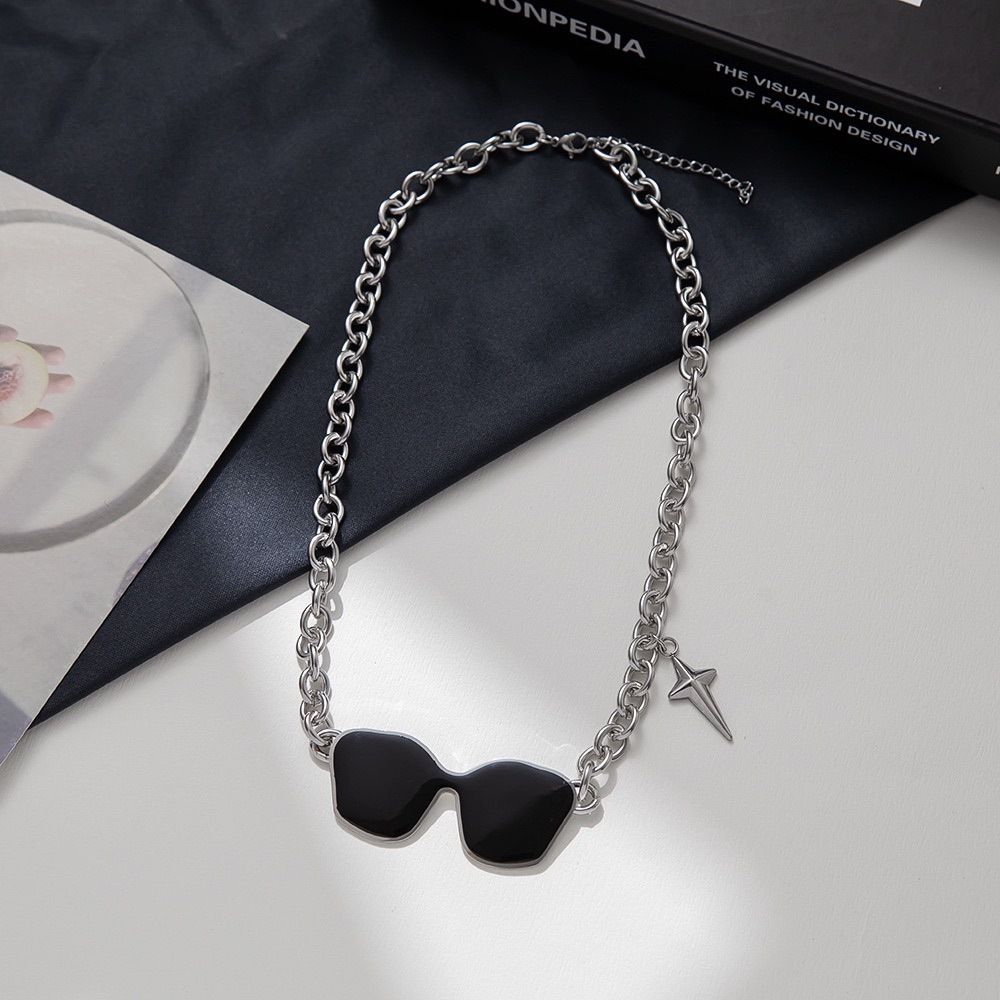 Sunglasses Necklace, Niche Punk Design, Star Like Instagram Splicing, Titanium Steel, Men's Women's Trendy Hip-hop_ipsvogv.com