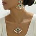 American exaggerated personality, light luxury fashion set, personalized devil's eye earring accessory, long necklace_ipsvogv.com