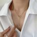 Titanium Steel Colorless Double Ring Necklace with Micro Set Zircon Light Luxury and Exquisite Collar Chain Women's_ipsvogv.com