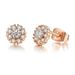 Unisex Fashion Flower Shape Earrings Inlaid with Zircon Rose Gold Plated Hot Earrings_ipsvogv.com