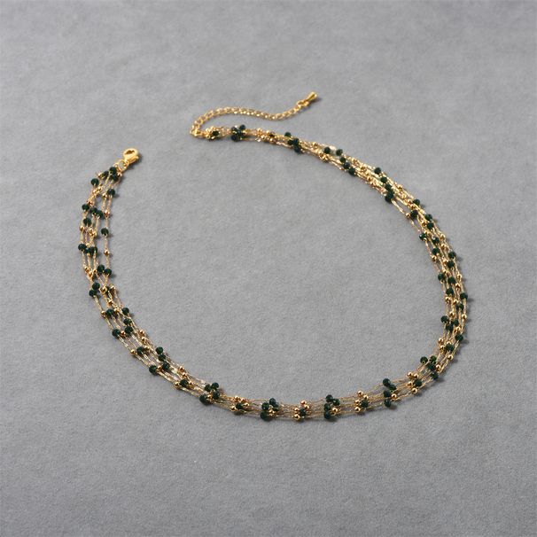 Korean And Japanese Niche Fashion Elegant Lace Beaded Layered Necklace Collarbone Chain For Women_ipsvogv.com