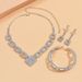 Jewelry Set High End Full Diamond Three Piece Set Necklace Earrings Earrings Bracelet Evening Dress Jewelry Accessories_ipsvogv.com