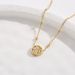 Titanium steel golden lucky letter round card hollowed out necklace for women, simple and personalized, high-end sense_ipsvogv.com